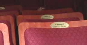 Quimby Theater seat plaque