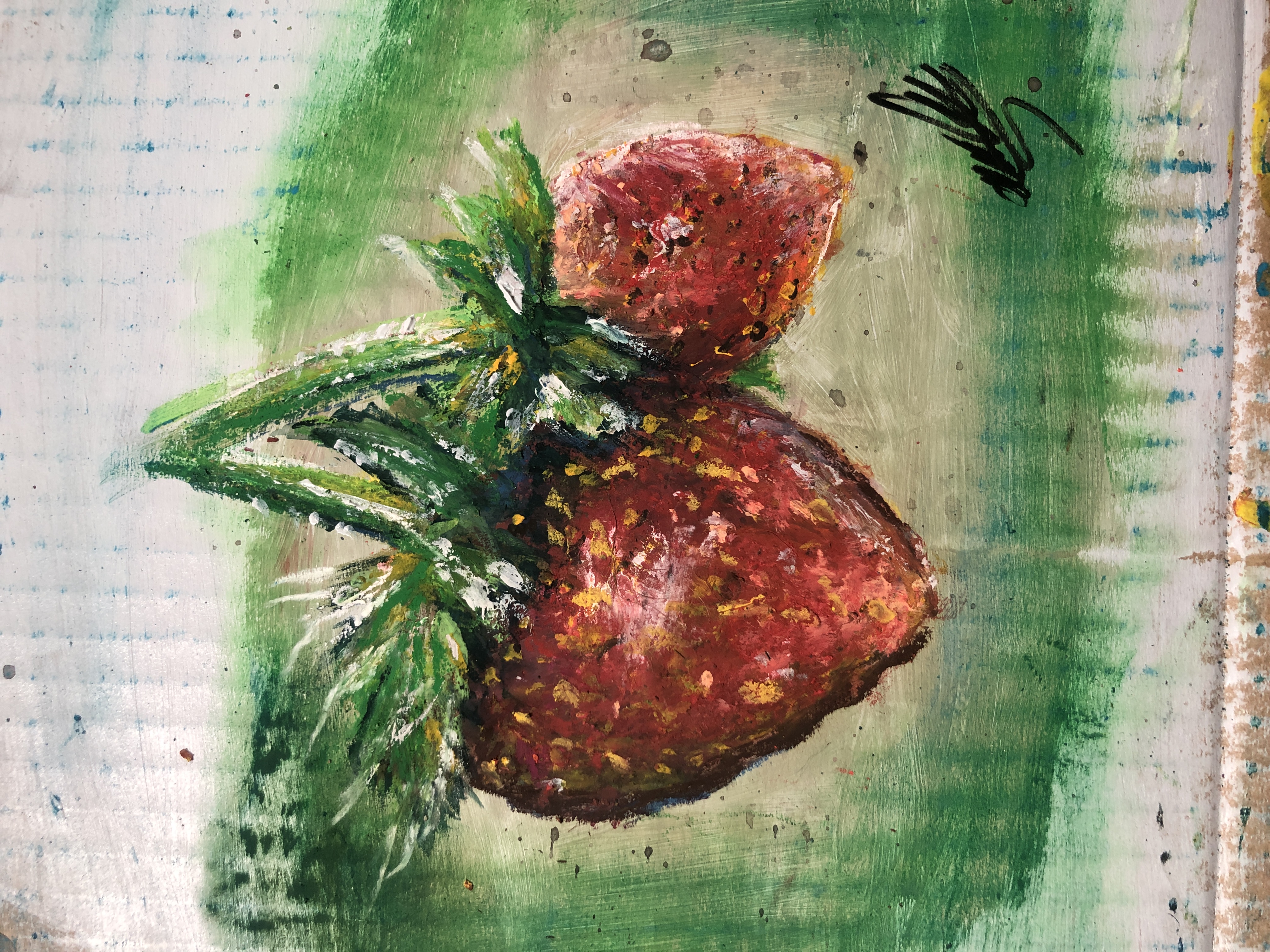 painting of strawberries