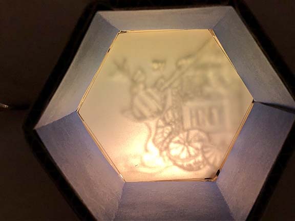 honeycomb lamp detail