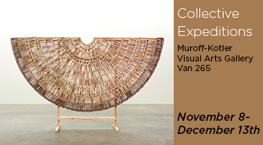 sculpture and text about collective expeditions art show