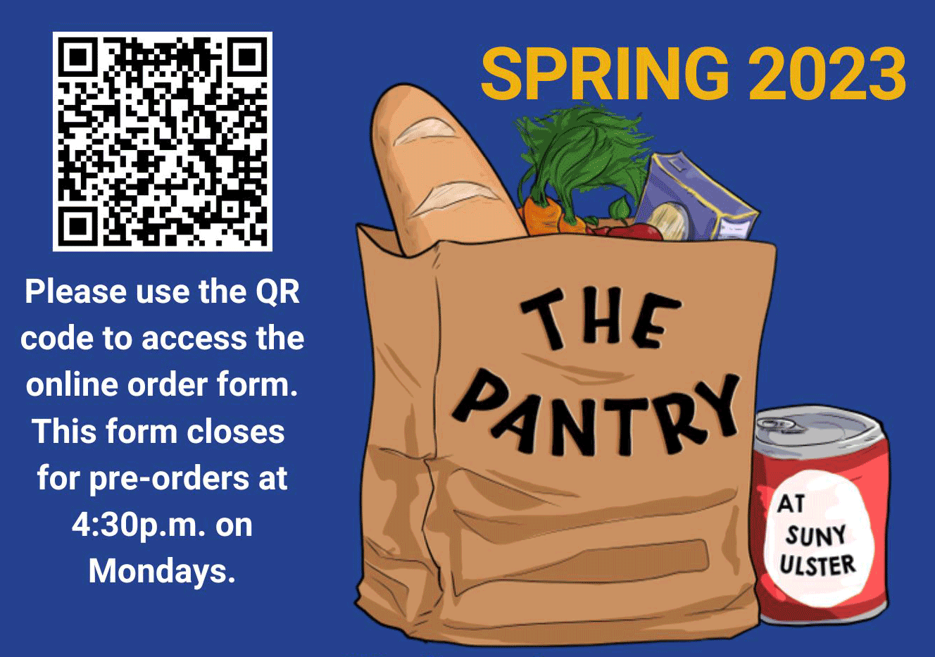 SUNY Ulster Food Pantry poster